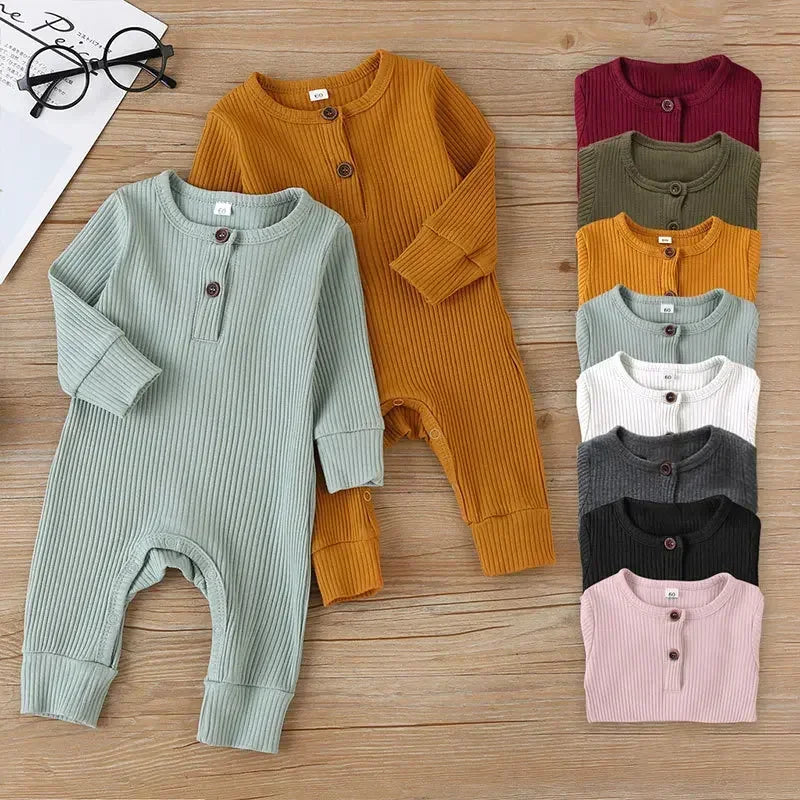 Full-Sleeve Ribbed Romper