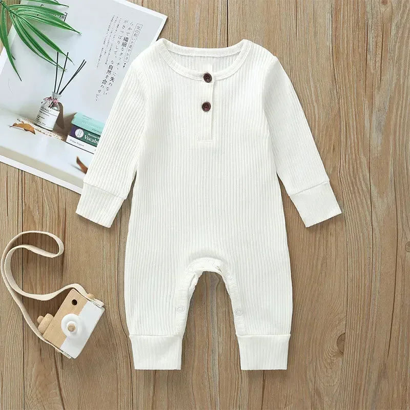 Full-Sleeve Ribbed Romper