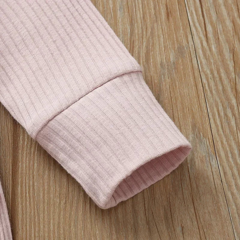 Full-Sleeve Ribbed Romper