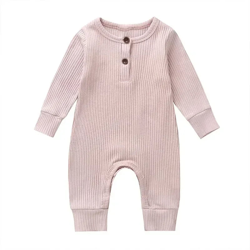 Full-Sleeve Ribbed Romper