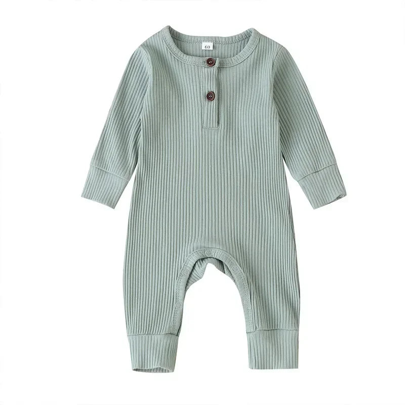 Full-Sleeve Ribbed Romper