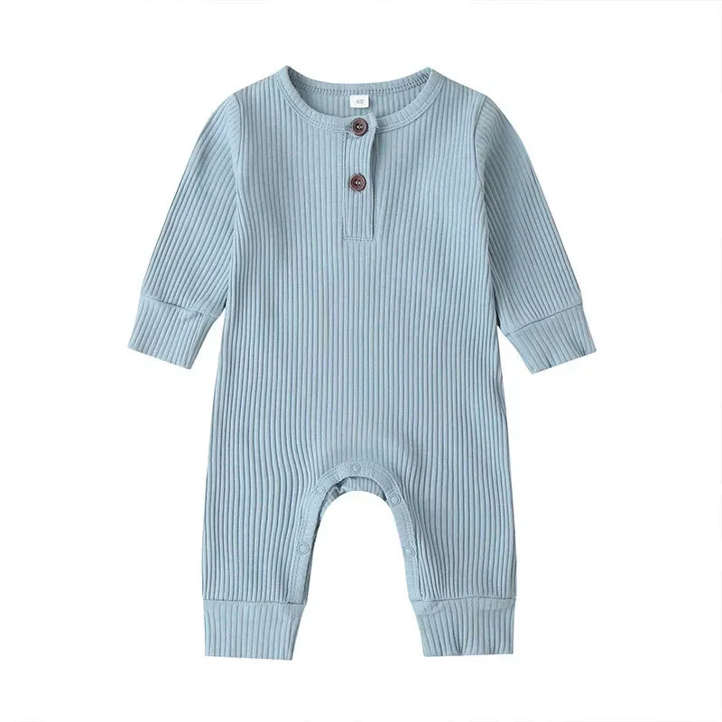 Full-Sleeve Ribbed Romper