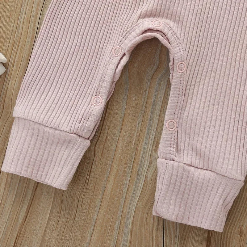 Full-Sleeve Ribbed Romper